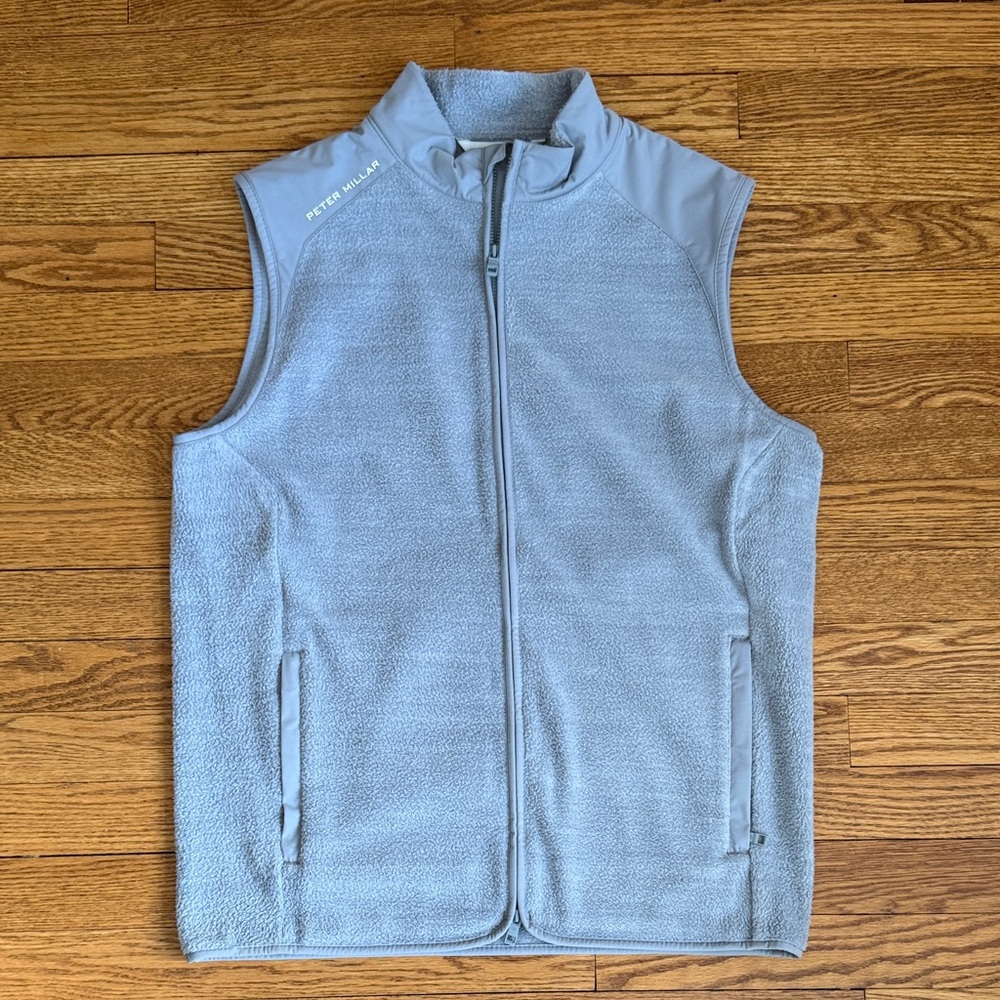 Peter Millar Fade Gale Gray Fleece Men's Vest small